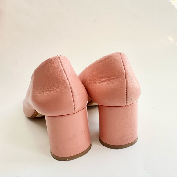 ZARA | BALLET SHOES GENUINE LEATHER ROUND TOE LOW PROFILE BLOCK KITTEN HEELS 38 - Picture 8 of 10